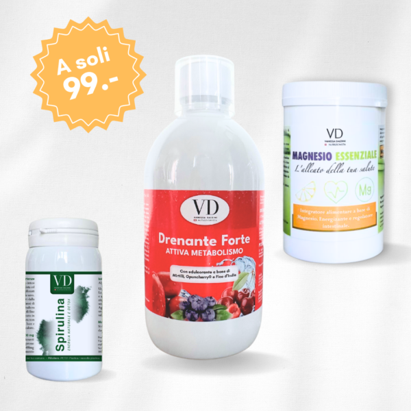 Set 3 integratori: Tisana, Magnesio e Spirulina